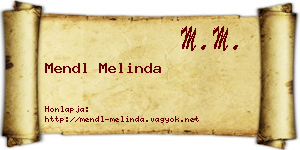 Mendl Melinda névjegykártya